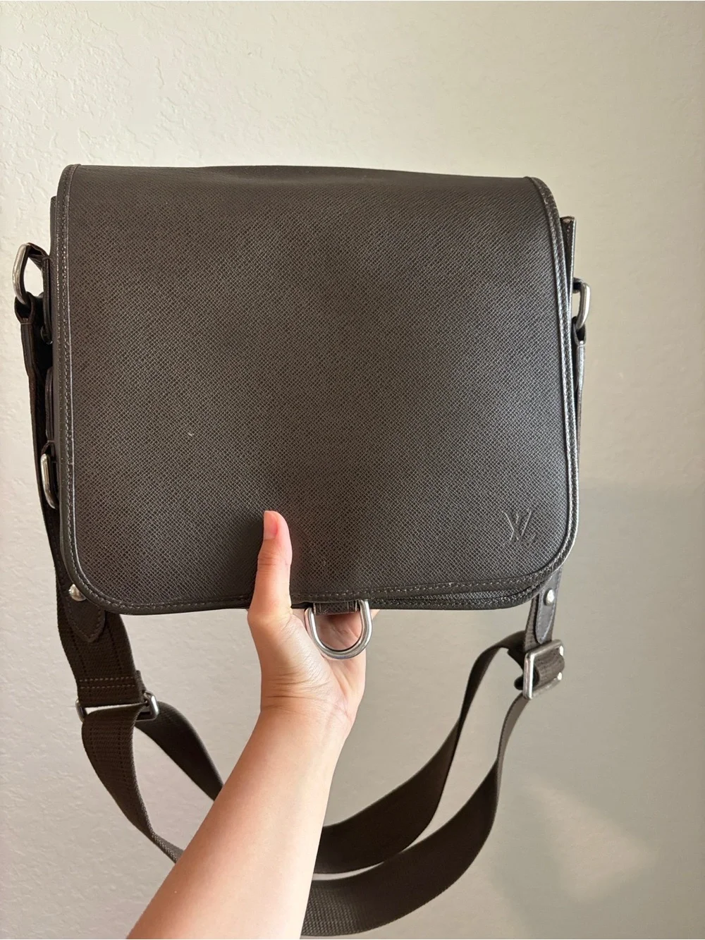 Louis Vuitton Andrei Brown Taiga Crossbody Bag